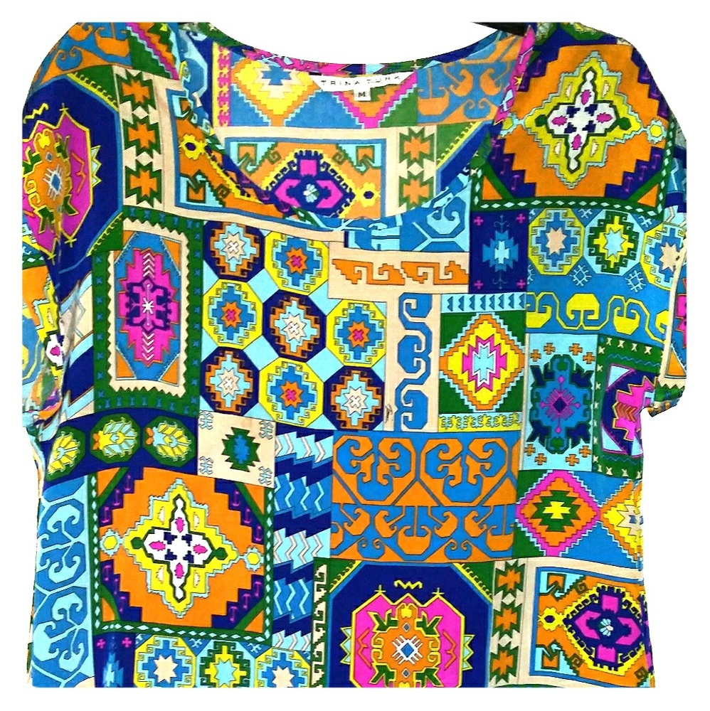 Trina's Turk Multicolor Silk  Blouse